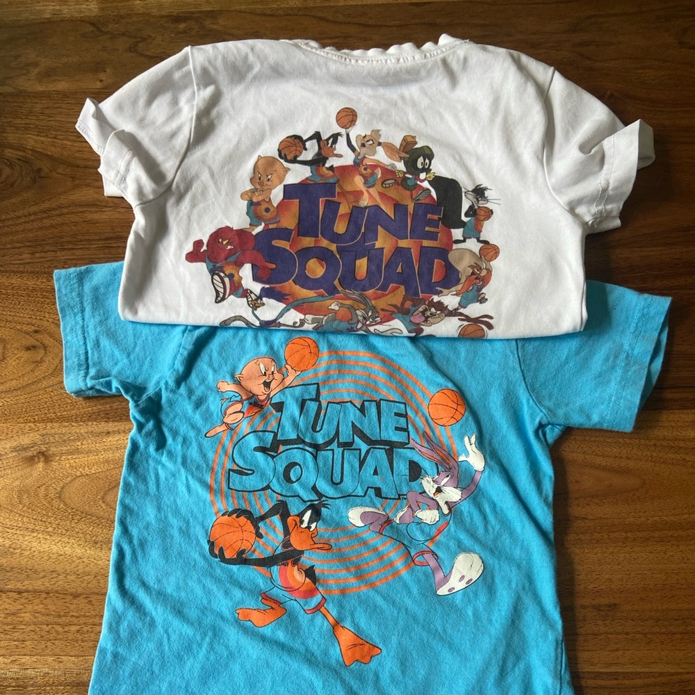 2 kids space jam tshirts
